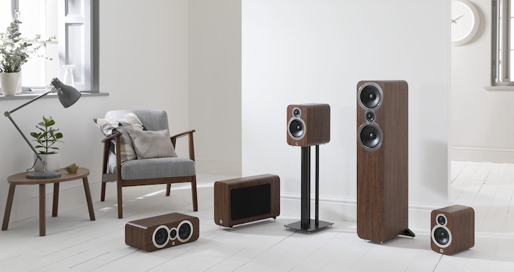 Q Acoustics 3000i Range Walnut Grille Off